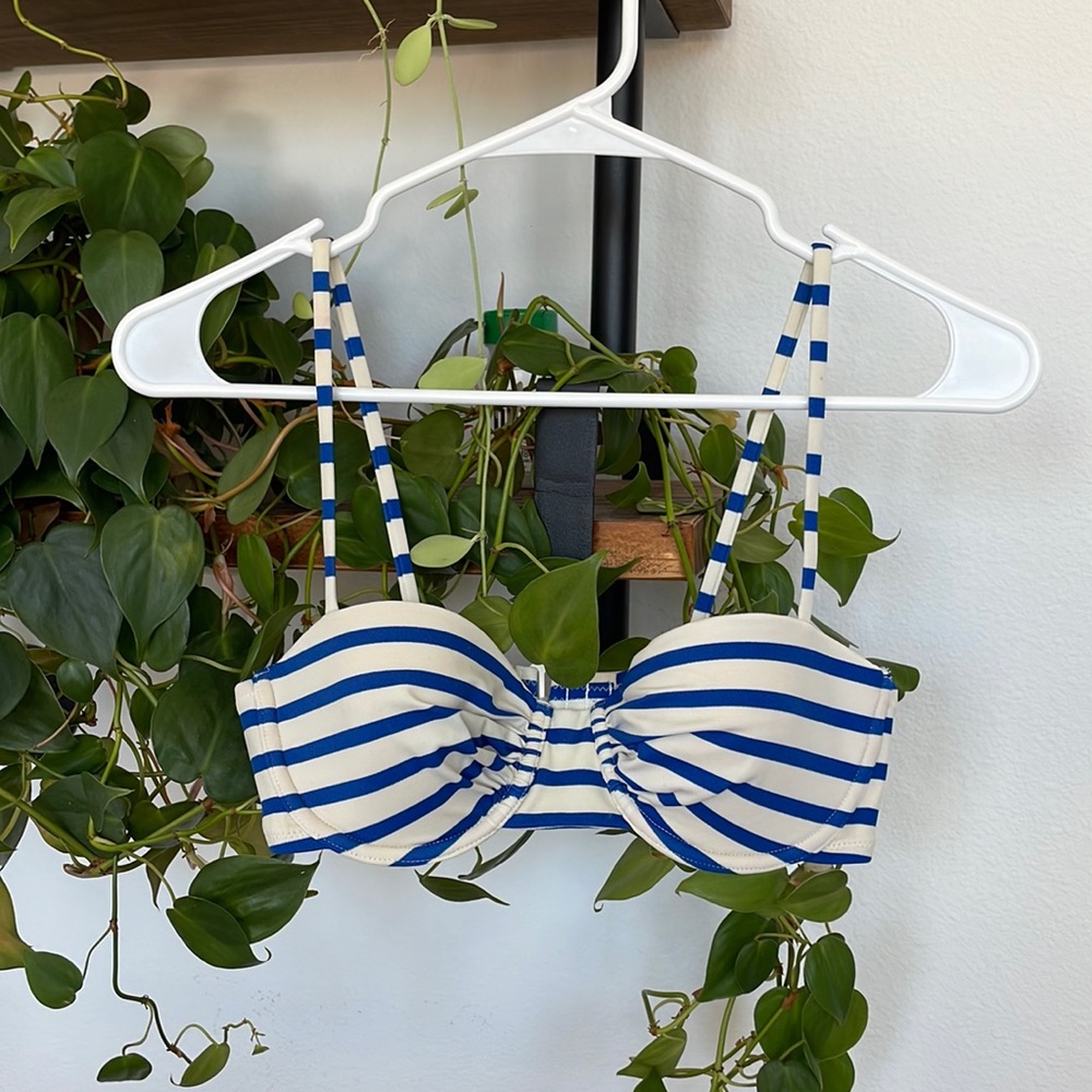 JCrew Striped Bikini Top 32A